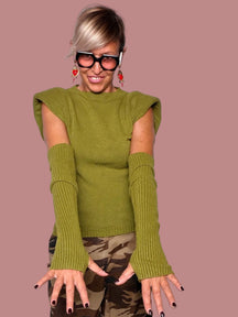 Maglia Spalle Strutturate con Manicotti