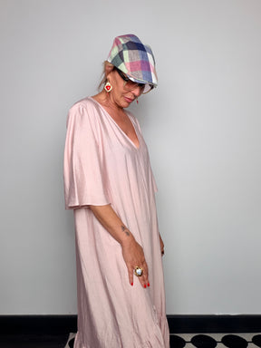 Abito Maxi in Viscosa con Balza Asimmetrica