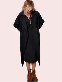 Trench Over Cinturato con manica corta