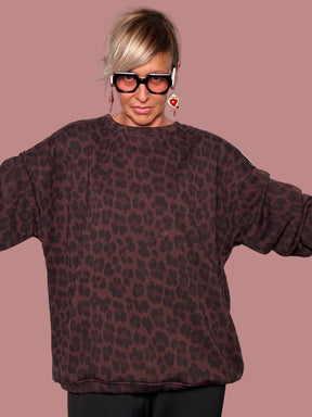 Felpa Leopardata Oversize