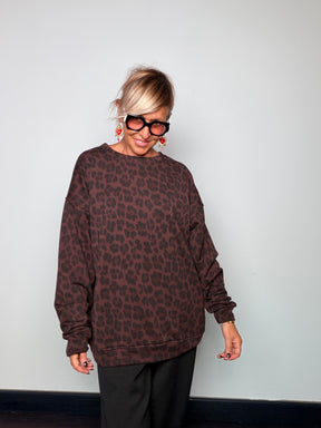 Felpa Leopardata Oversize