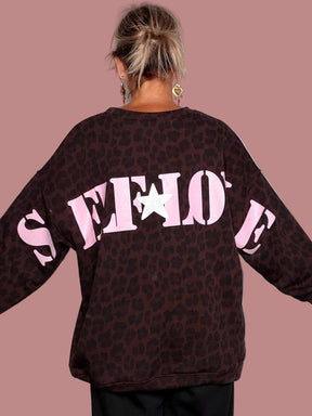 Felpa Leopardata Oversize
