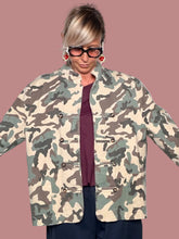 Giacca Field Jacket Camouflage Oversize Tasche Zip Hardware Argento