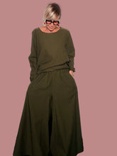 Pantagonna Maxi Bengalina Verde Militare Vita Elastica
