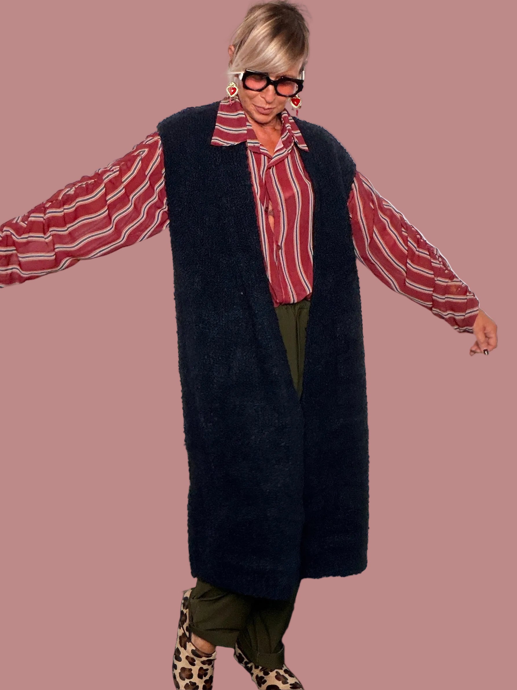 Cardigan Maxi Senza Maniche
