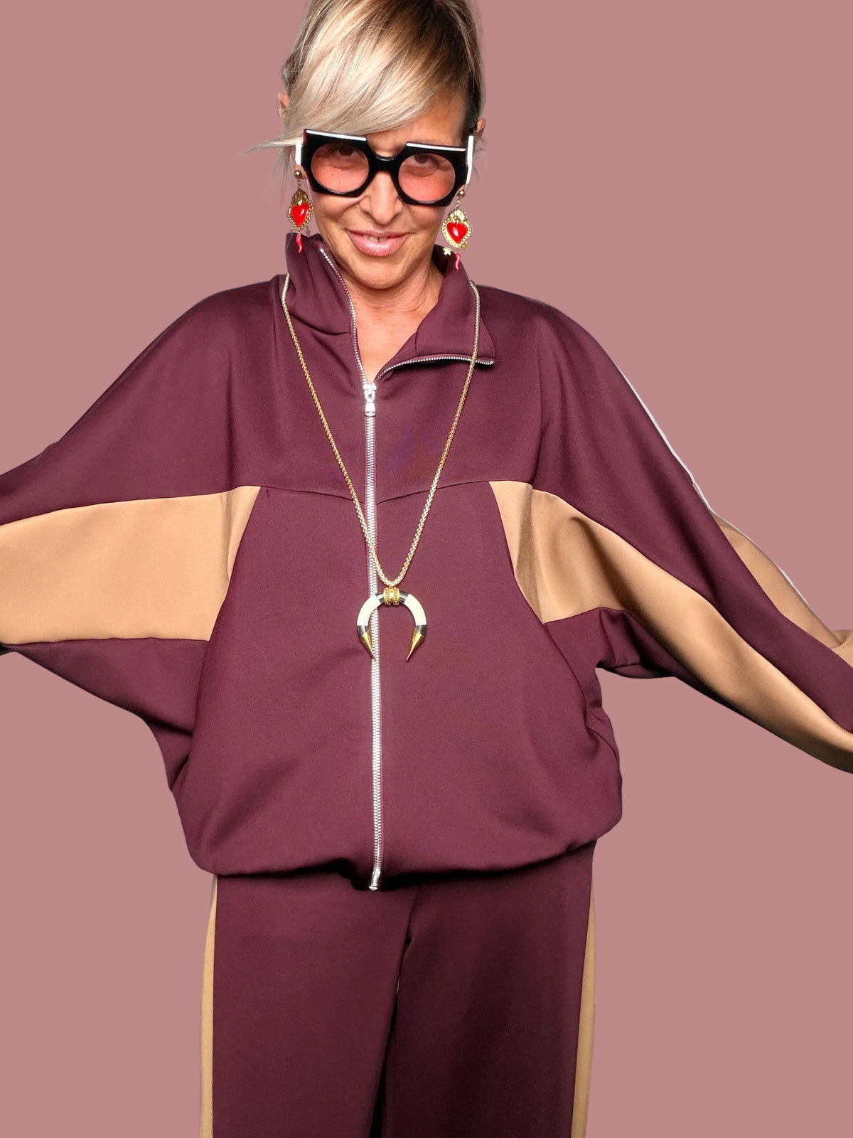 Felpa Maxi Oversize Bicolore Cut-Out