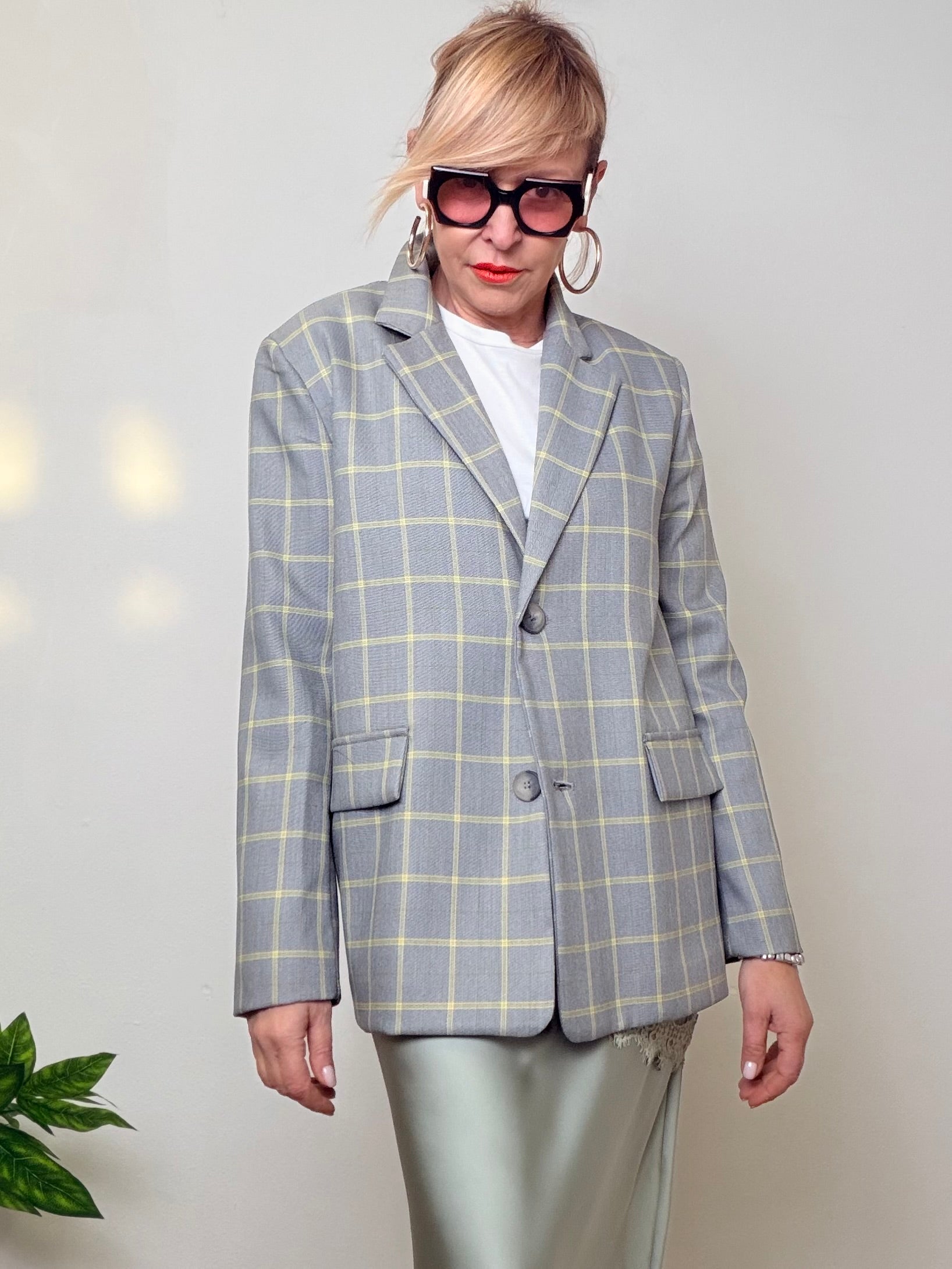 Giacca Check Ricamata “Nic George’s” – Urban Chic Edition