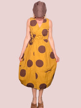 Abito Balloon in Cotone con Maxi Pois e Scollo a V Incrociato