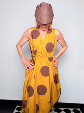 Abito Balloon in Cotone con Maxi Pois e Scollo a V Incrociato