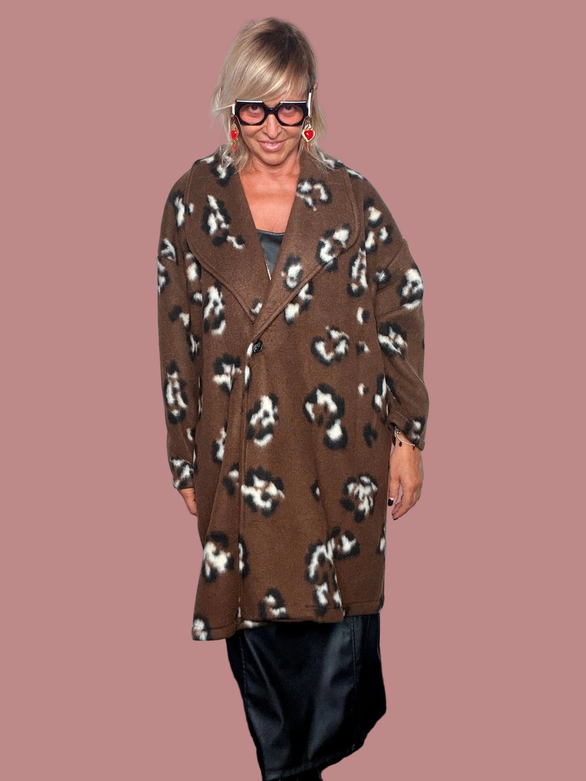Cappotto Over Stampa Leopard in Bouclé | 4 Colori