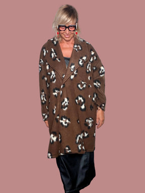 Cappotto Over Stampa Leopard in Bouclé | 4 Colori