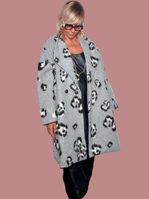 Cappotto Over Stampa Leopard in Bouclé | 4 Colori