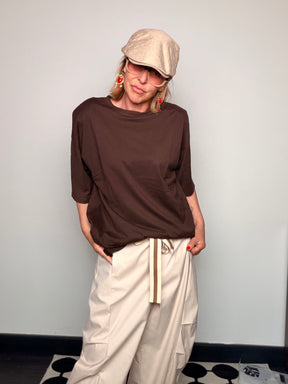 T-Shirt Oversize con Spalline