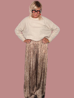 Pantalone Animalier con Fondo Decorativo