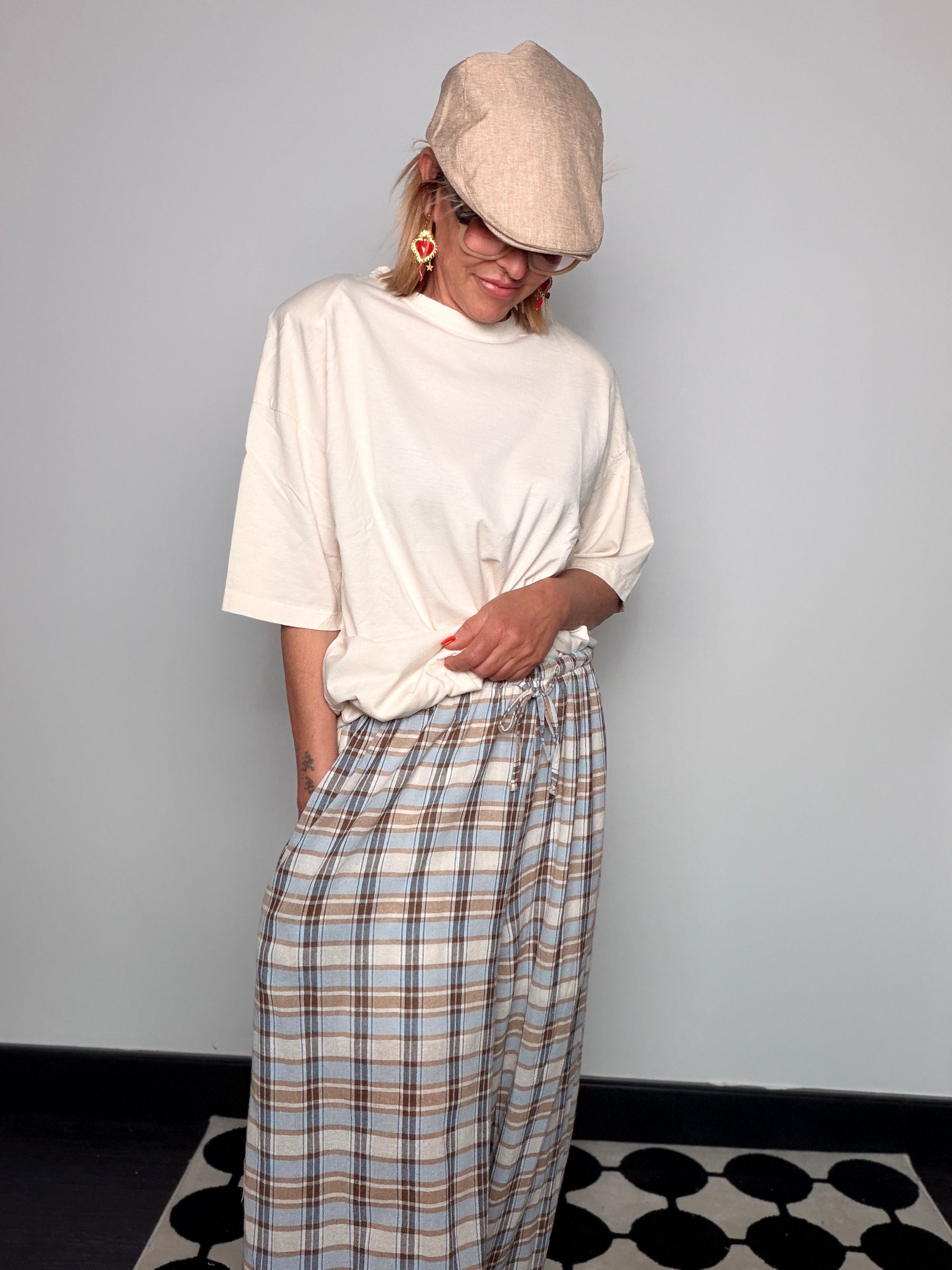 T-Shirt Oversize con Spalline