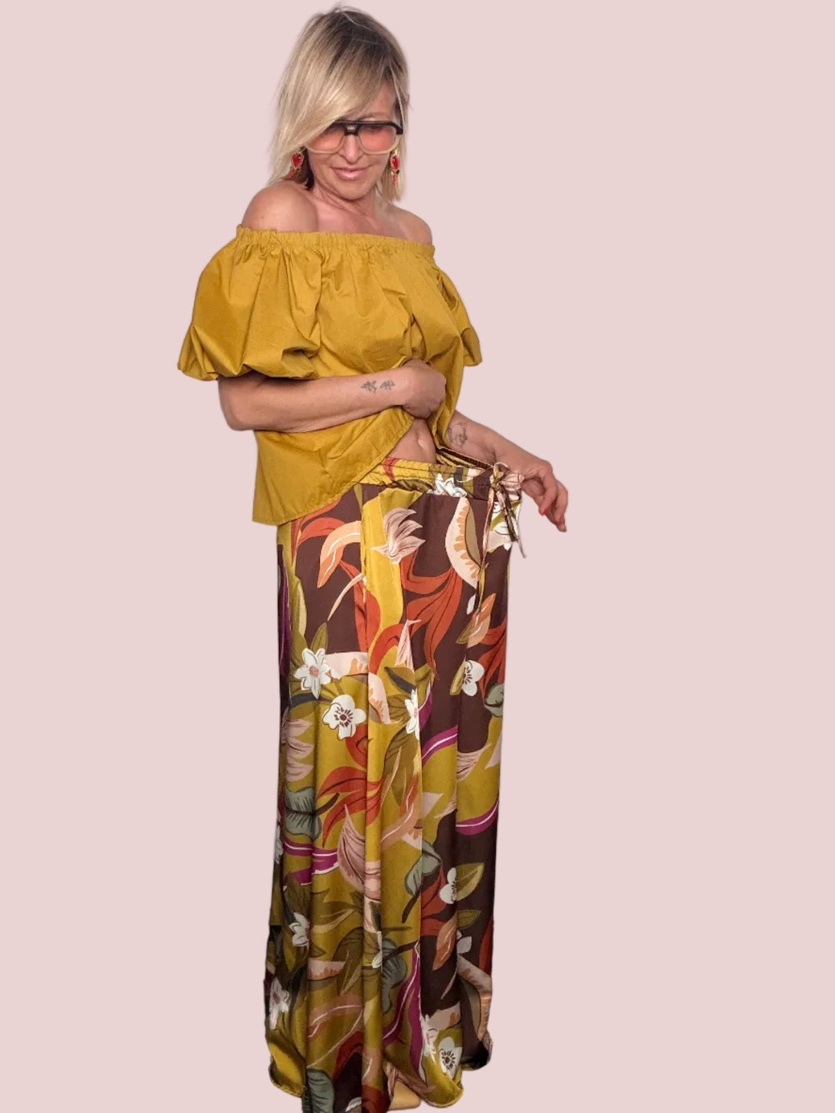 Pantalone Palazzo Floreale Tropicale