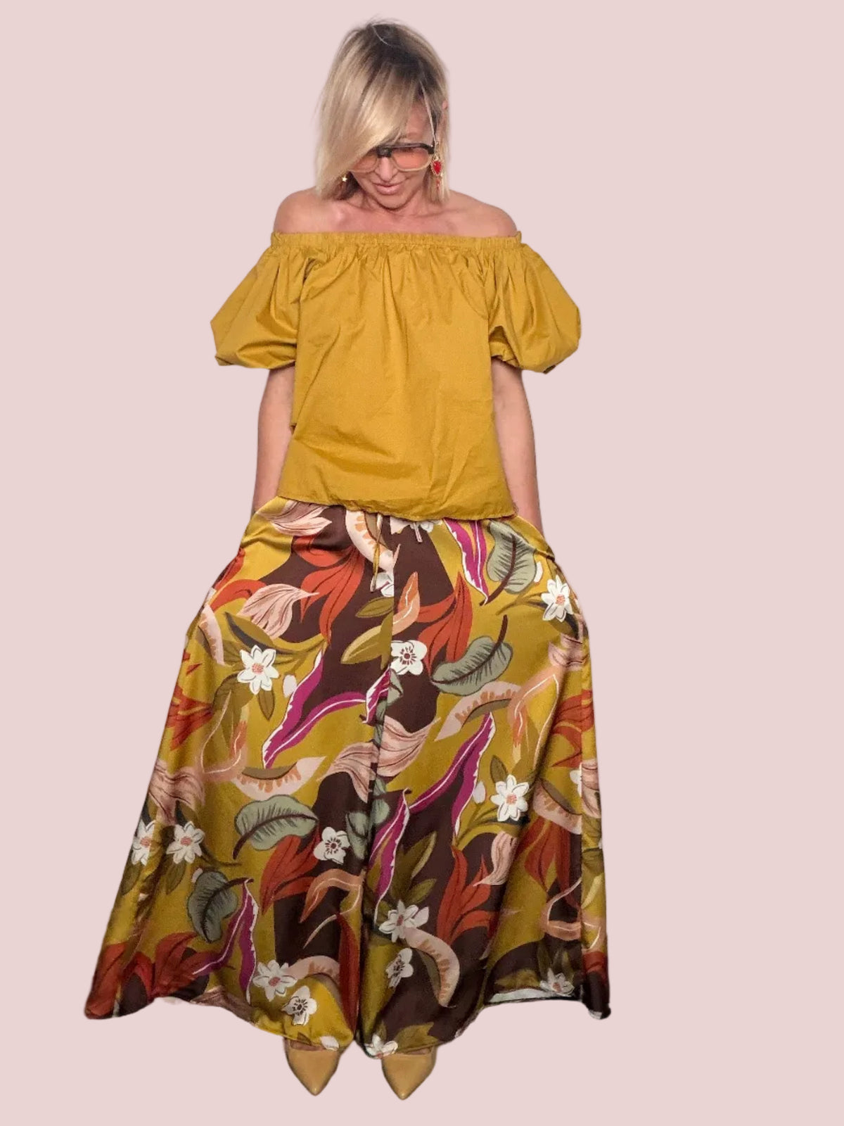 Pantalone Palazzo Floreale Tropicale