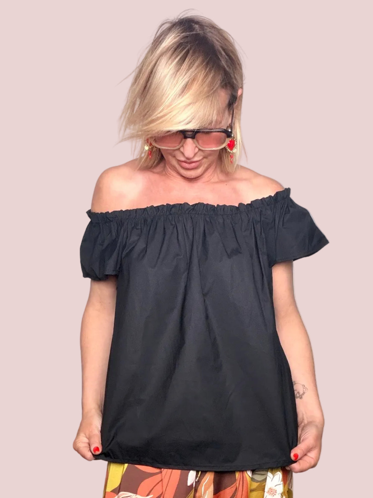 Camicia Off-Shoulder con Maniche a Palloncino (Copia)
