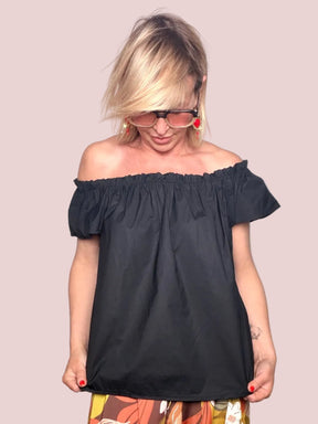 Camicia Off-Shoulder con Maniche a Palloncino