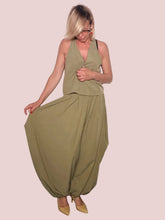 Pantalone Harem Maxi – Tessuto Fluido Kaki