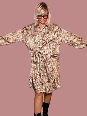 Abito-camicia stampa animalier