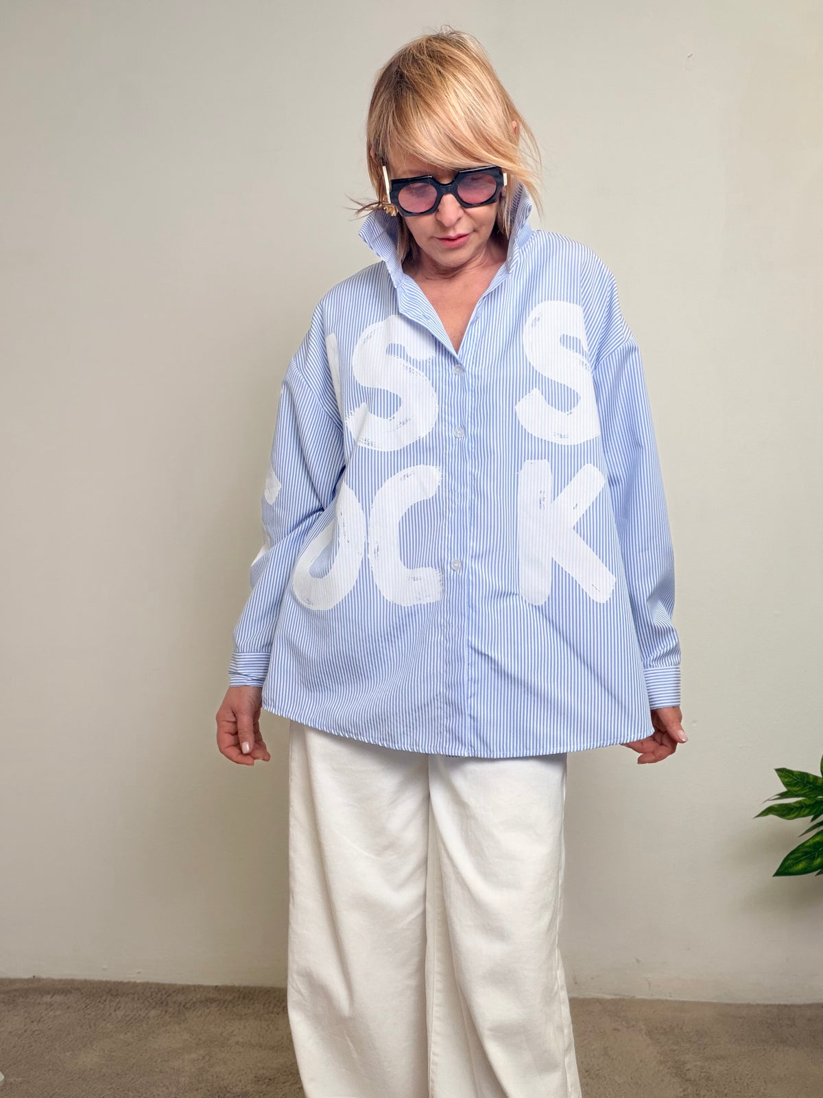 Camicia Over “Miss Rock” – Strisce & Attitude