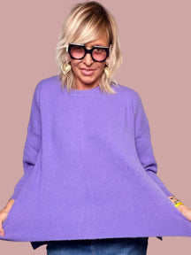 Maglione Over con Maniche a Pipistrello e Spacchi