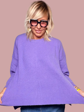 Maglione Over con Maniche a Pipistrello e Spacchi