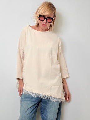 Maglia Over in Punto Milano con Pizzo – Chic Facile