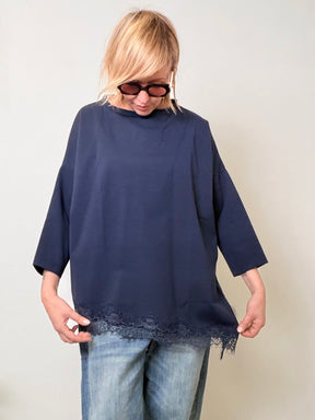 Maglia Over in Punto Milano con Pizzo – Chic Facile