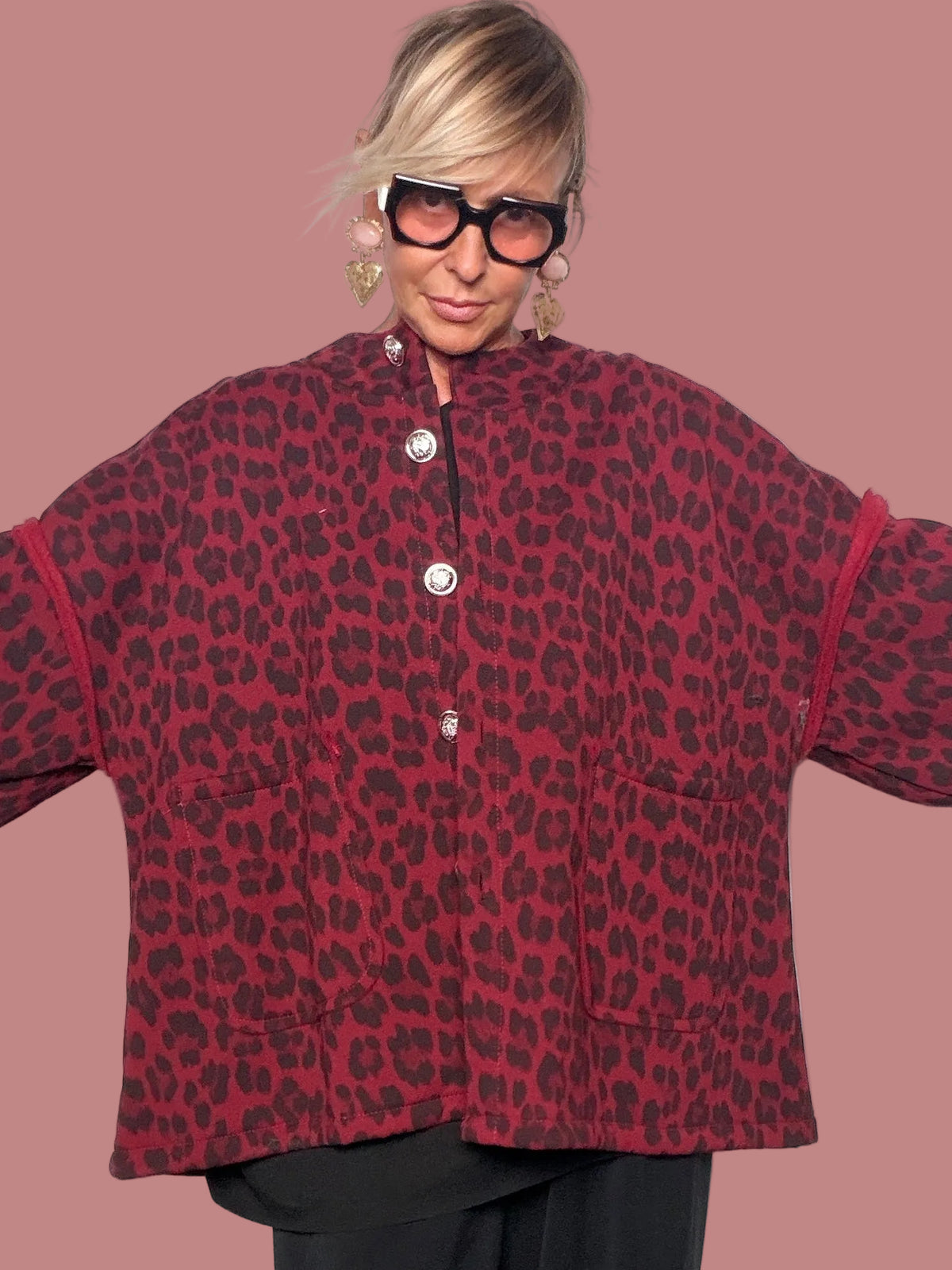 Giacca felpata Animalier