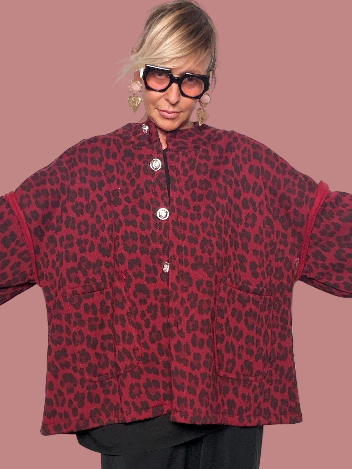 Giacca felpata Animalier