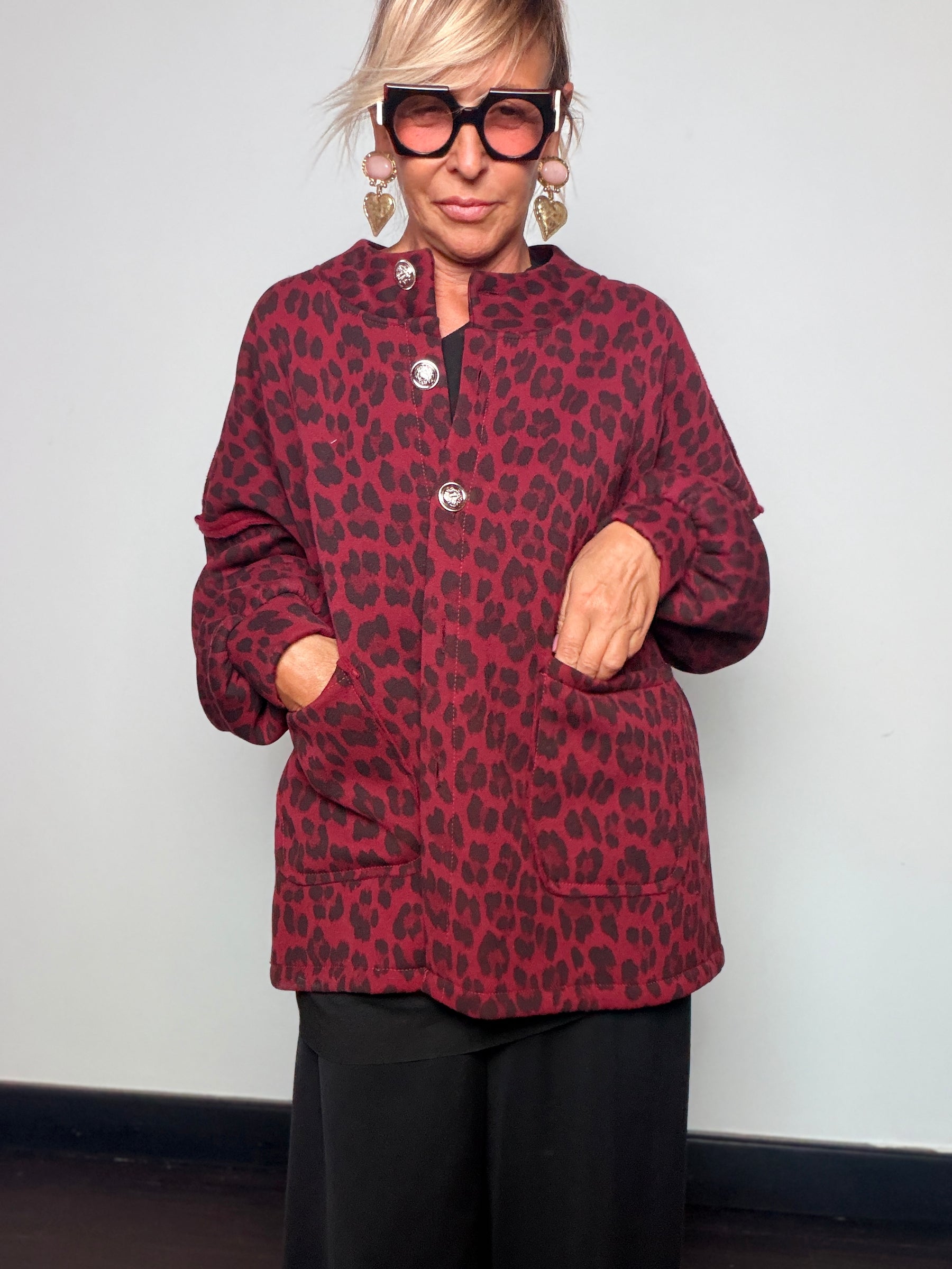 Giacca felpata Animalier