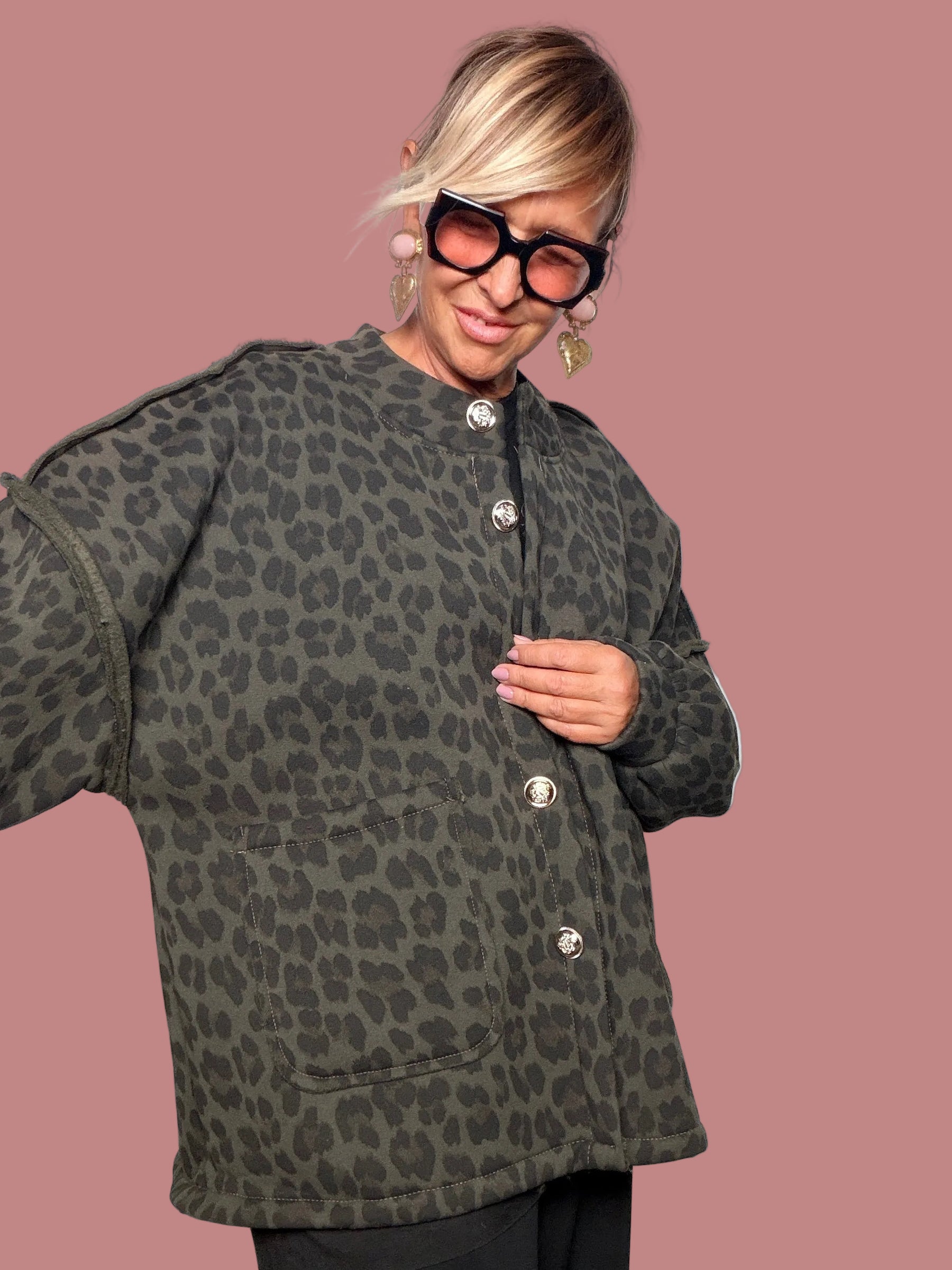 Giacca felpata Animalier