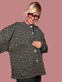 Giacca felpata Animalier
