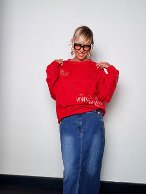 Gonna Jeans Elasticizzata con Bottoni