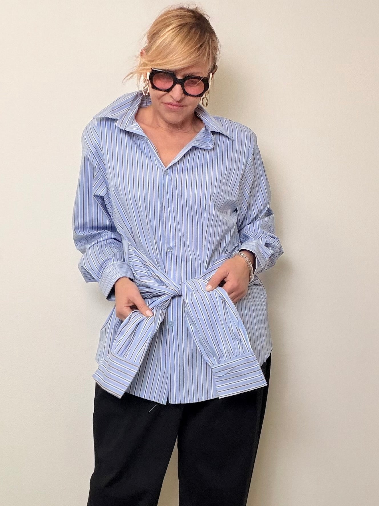 Camicia Over a Righe Chic