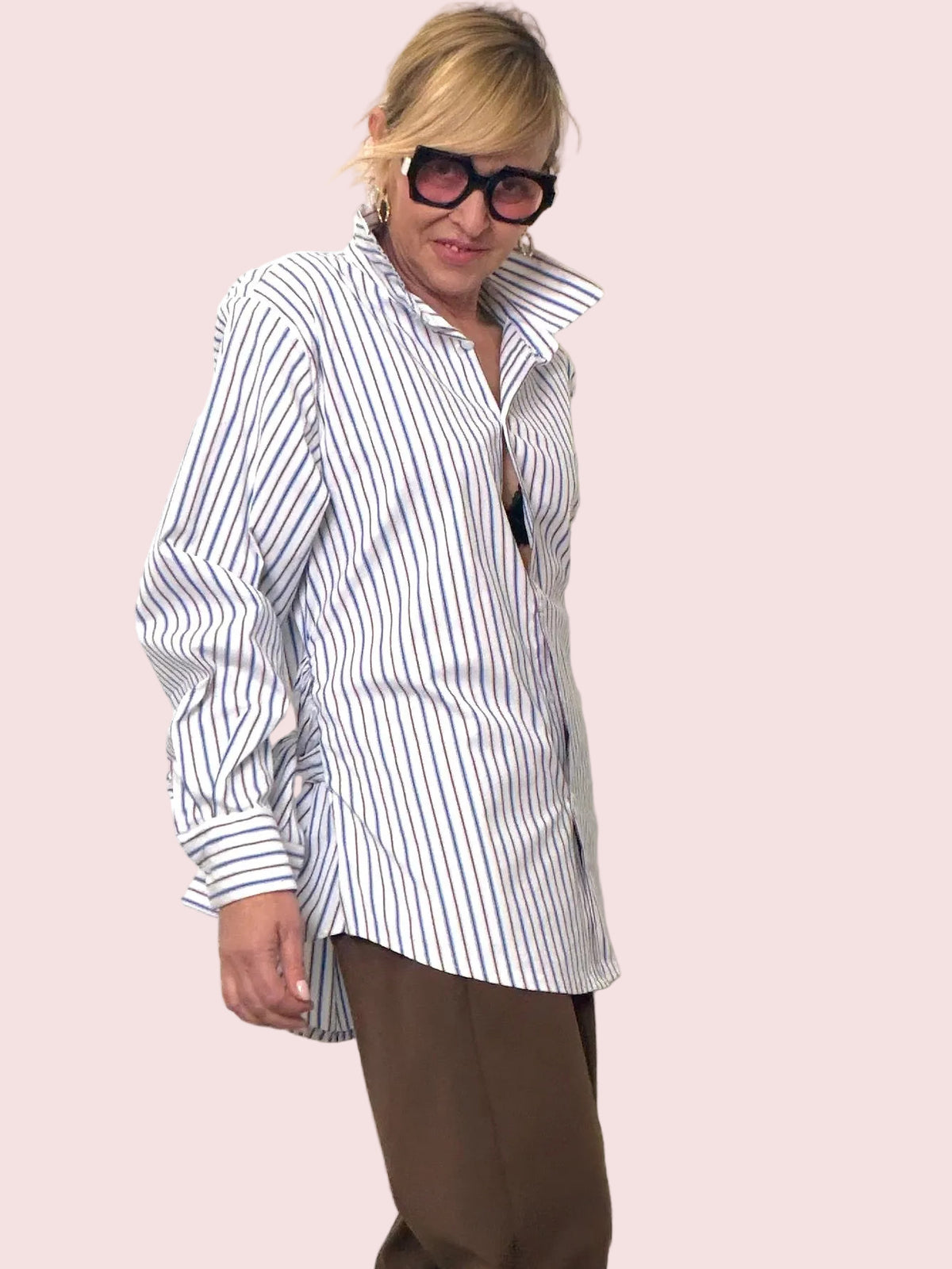 Camicia Over a Righe Chic