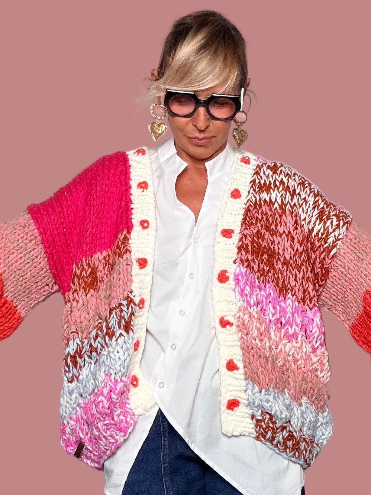 Cardigan Multicolor Chunky