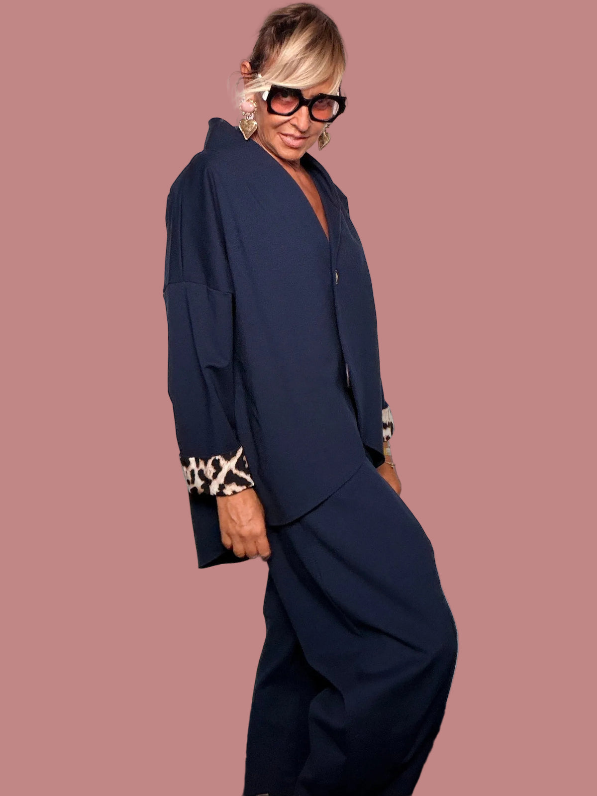 Pantalone Punto Milano Cammello Pannello Incrociato Drappeggiato