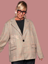 Giacca Blazer Check con Ricamo