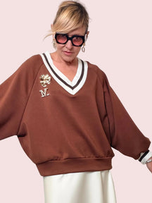 Felpa Chic con Scollo a V