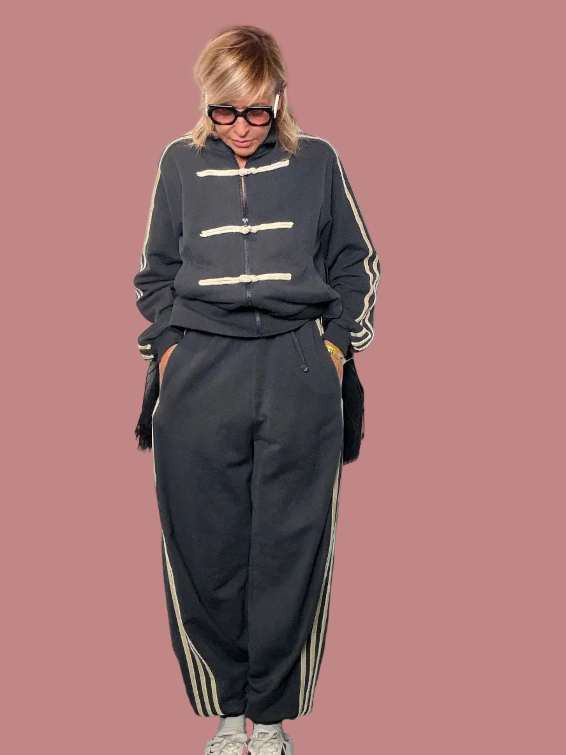 Pantalone Jogger con Bande Laterali