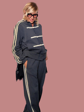 Pantalone Jogger con Bande Laterali