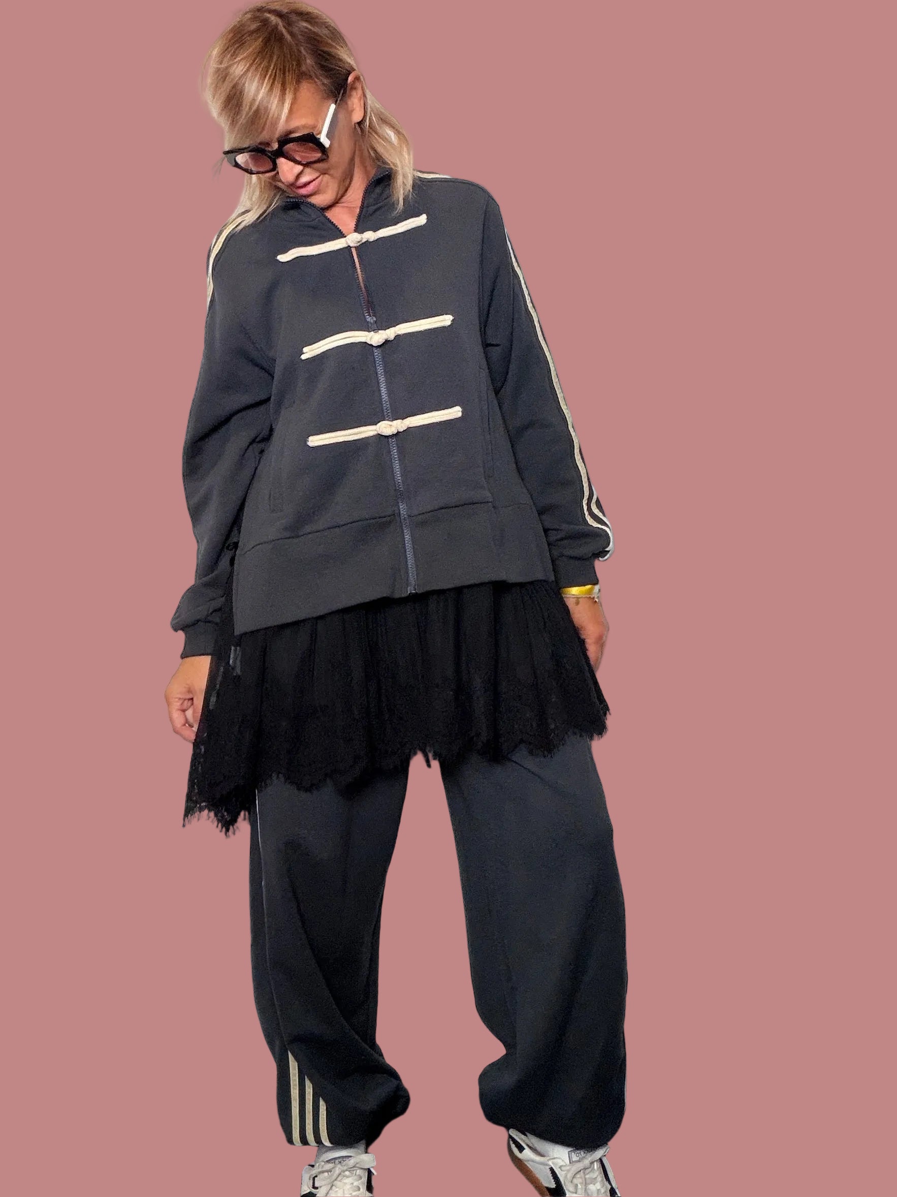 Pantalone Jogger con Bande Laterali