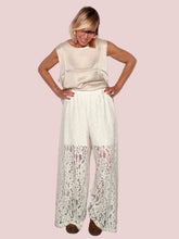Pantalone in Pizzo Floreale – Avorio e Nero