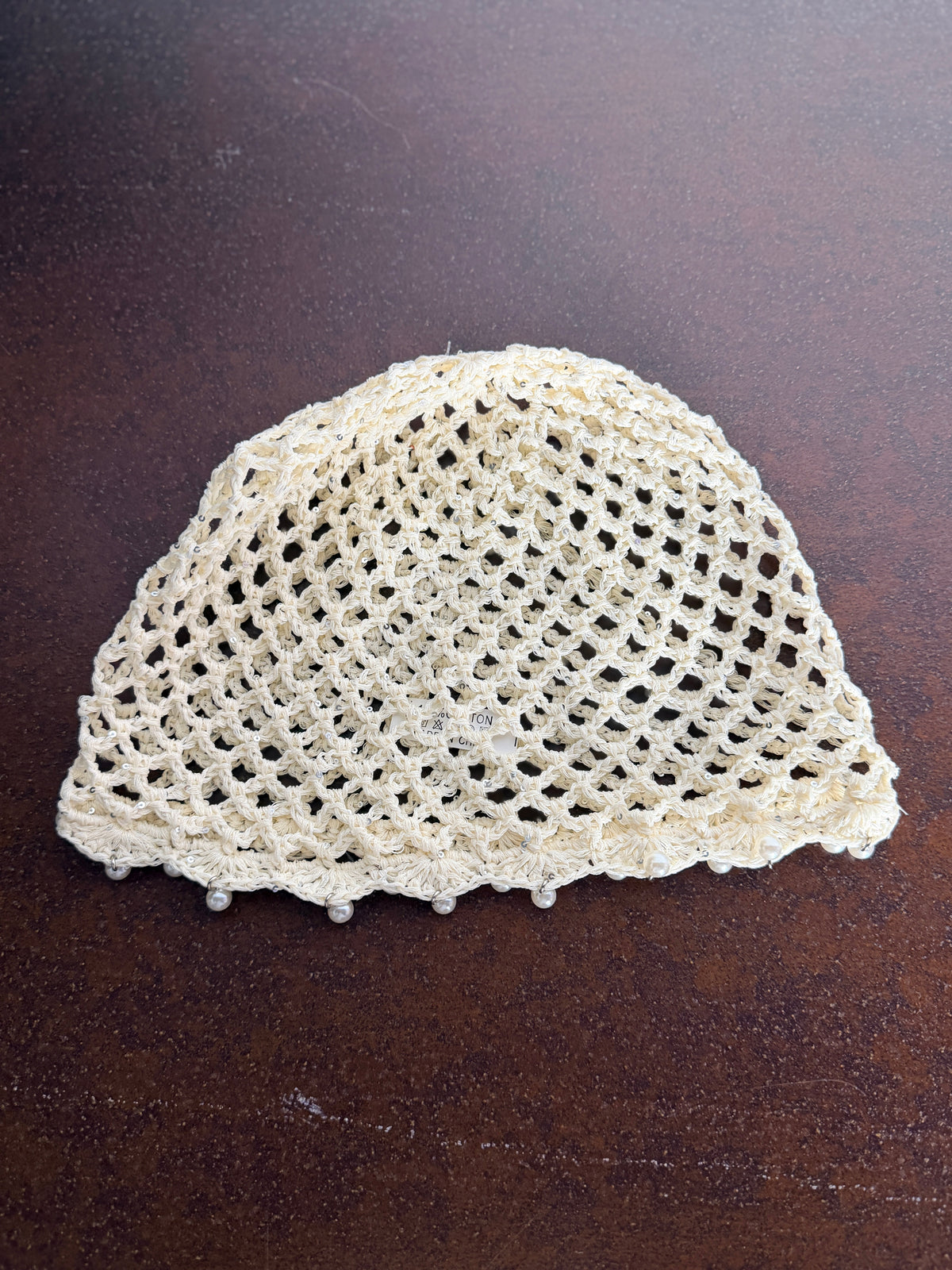 Cappello Cuffia Rete con Paillettes e Perle