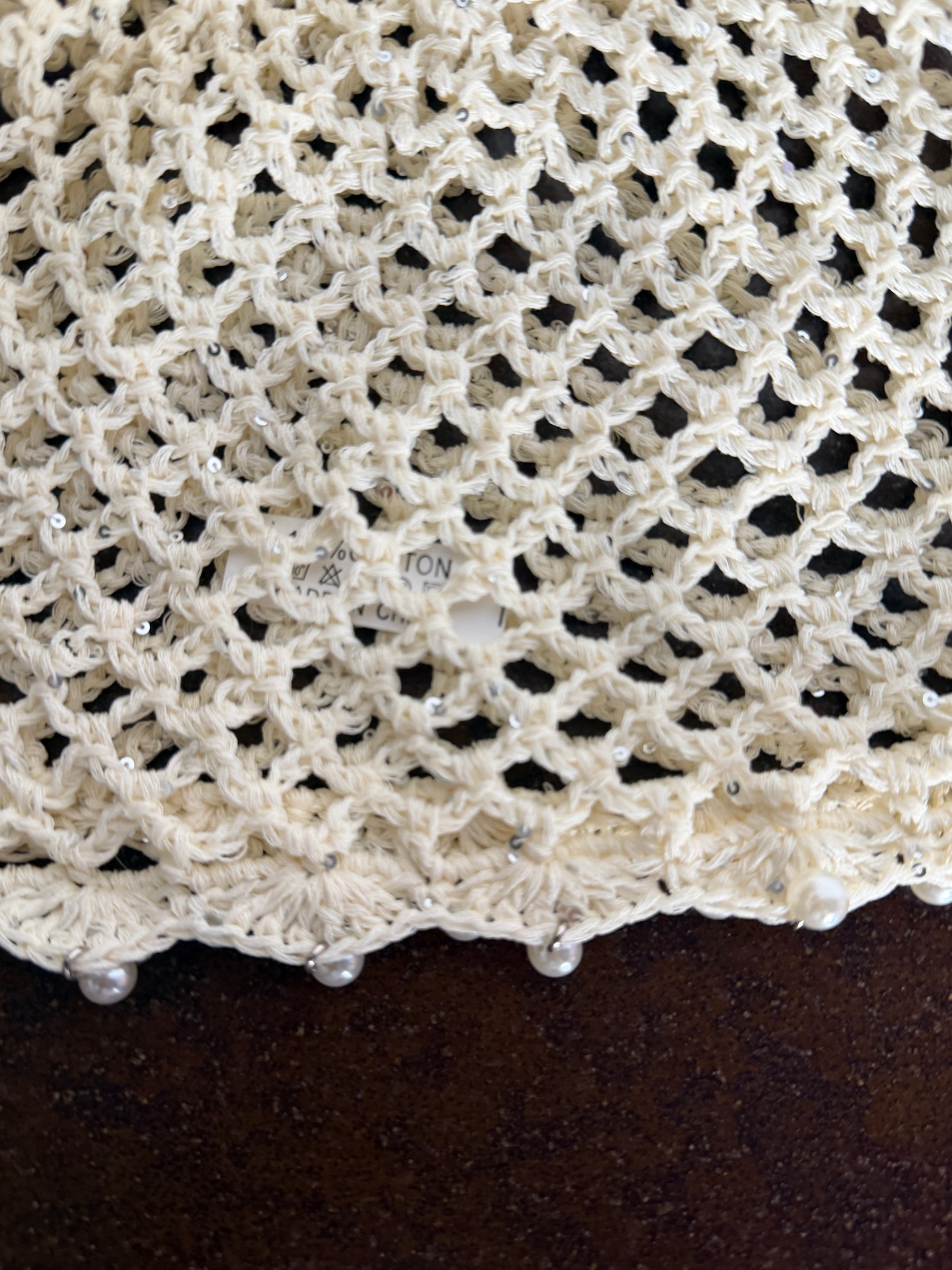Cappello Cuffia Rete con Paillettes e Perle