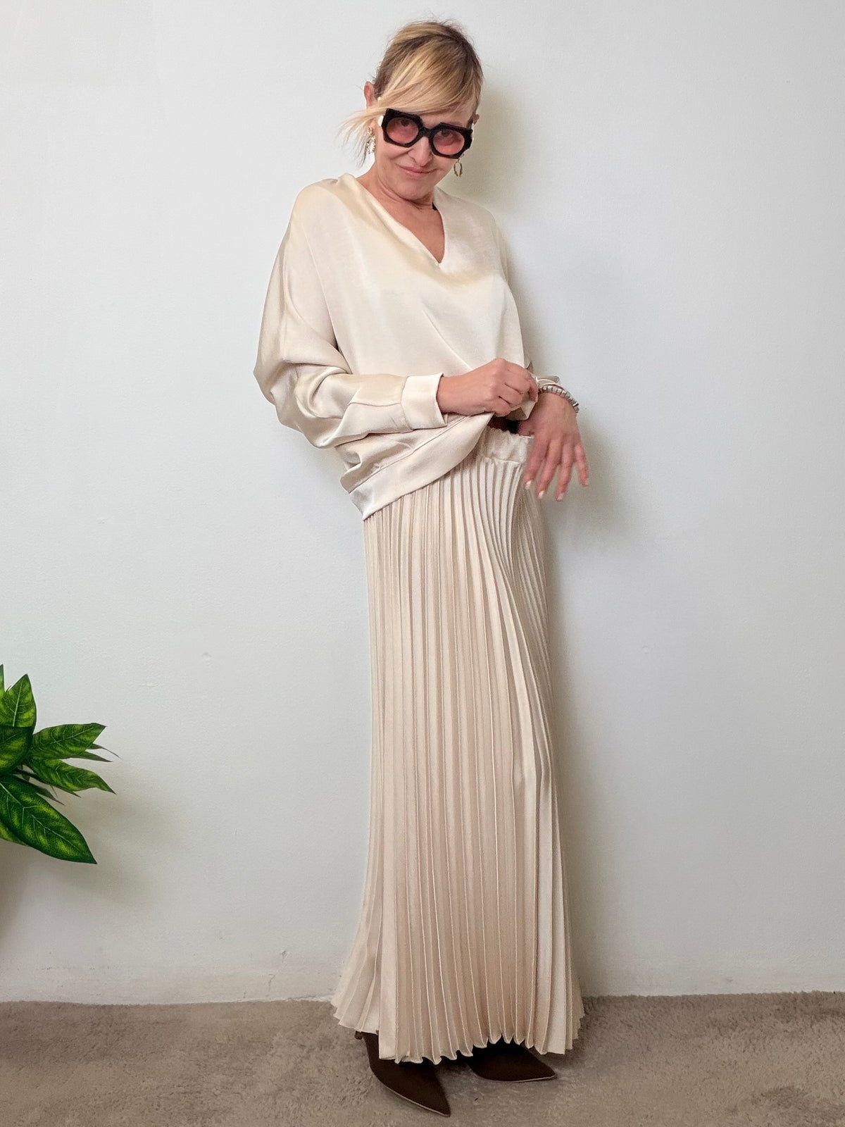 Gonna Plissé Satin Dream