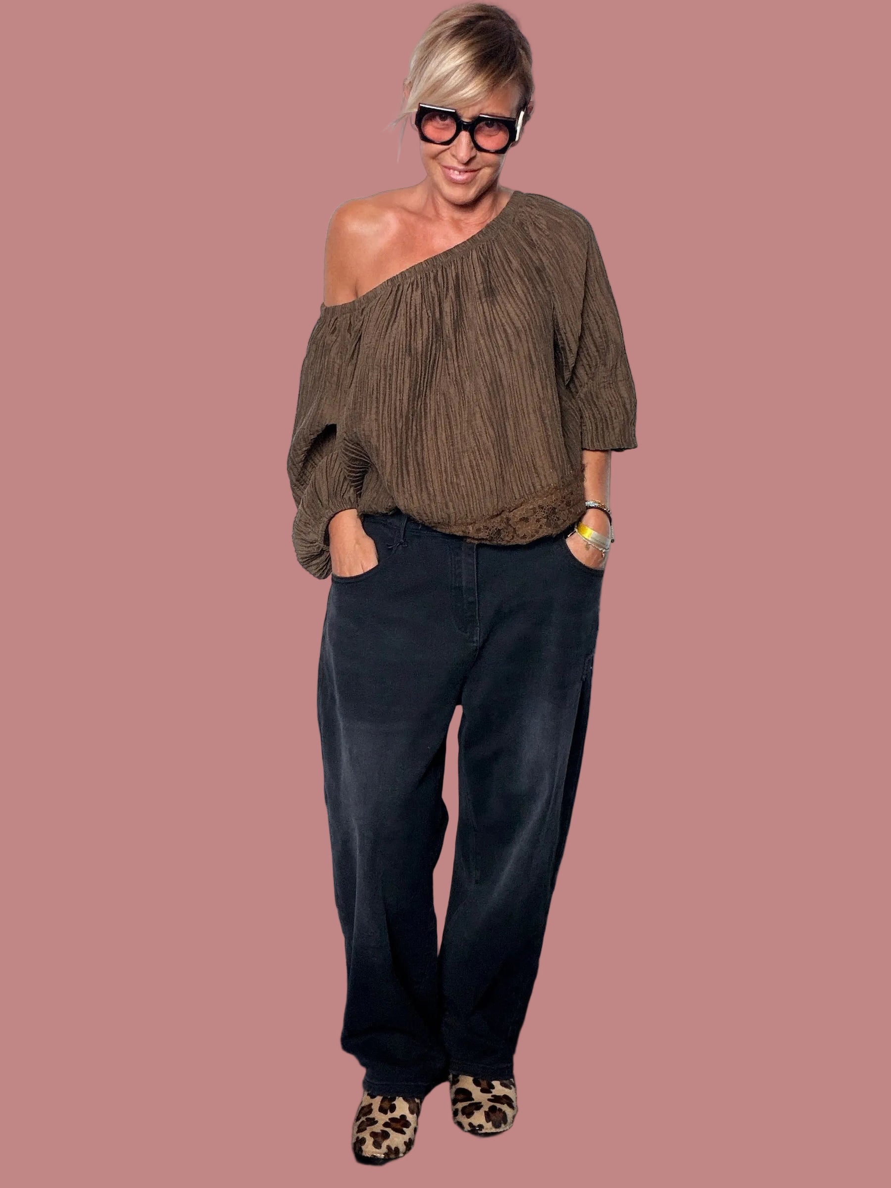 Jeans Barrel Over Nero